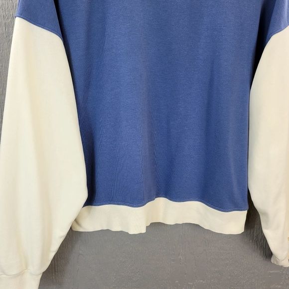 Champion sweatshirt pullover shirt top blue white cotton athletic Womens Large - Picture 4 of 6